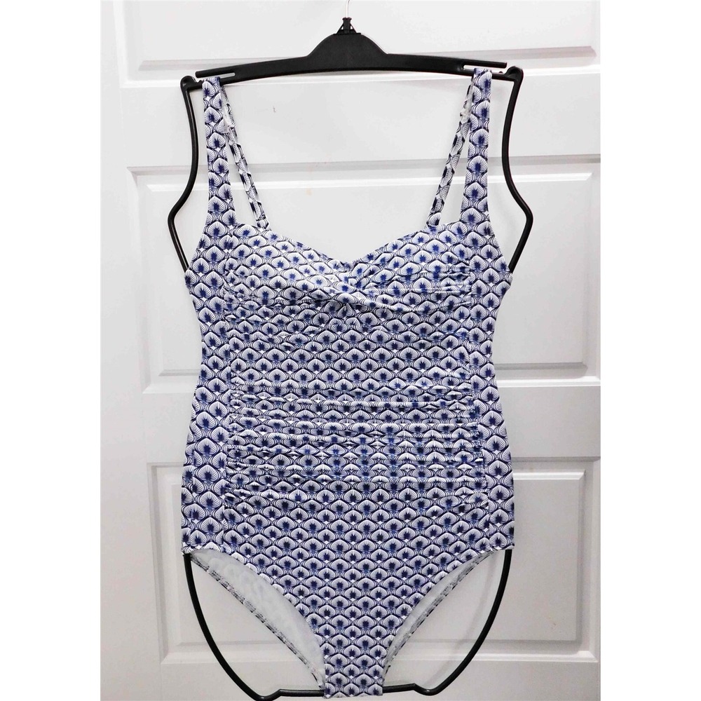 New Bond-Eye‎ Blue White 1pc Bathing Swim Suit sz 6